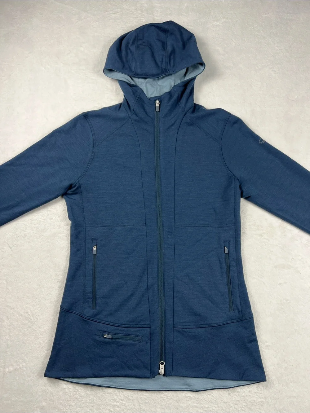 Icebreaker Quantum Womens Large Merino Wool Full Zip Hoodie Jacket